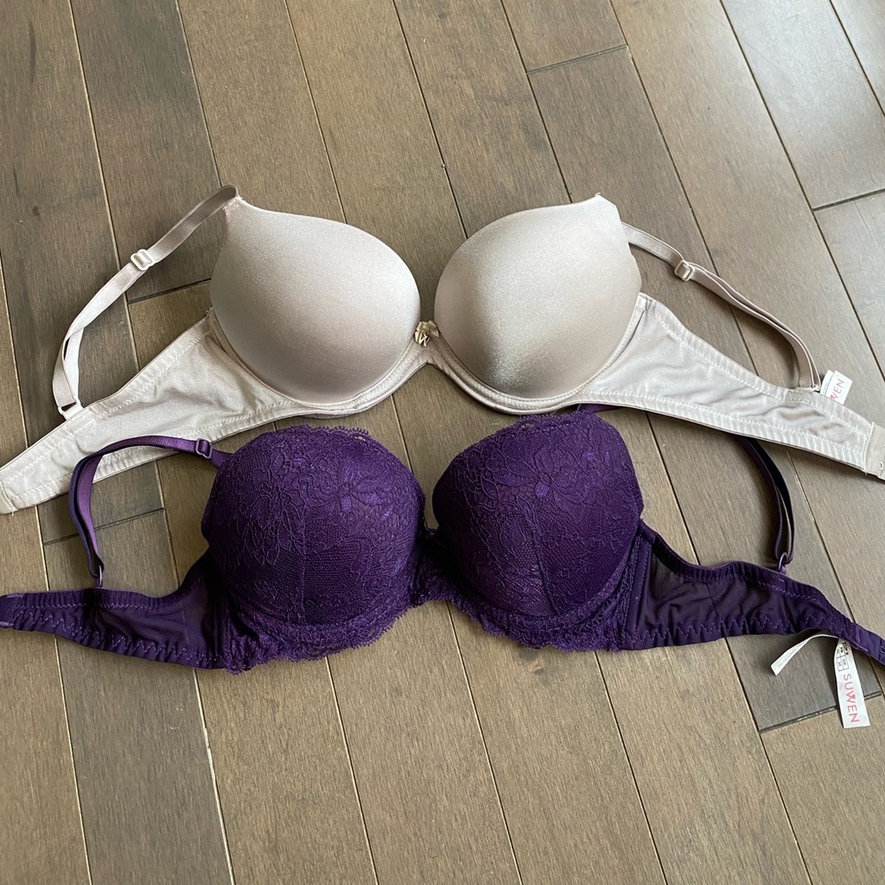 Elegant Women's Intimates Set - Purple and Cream